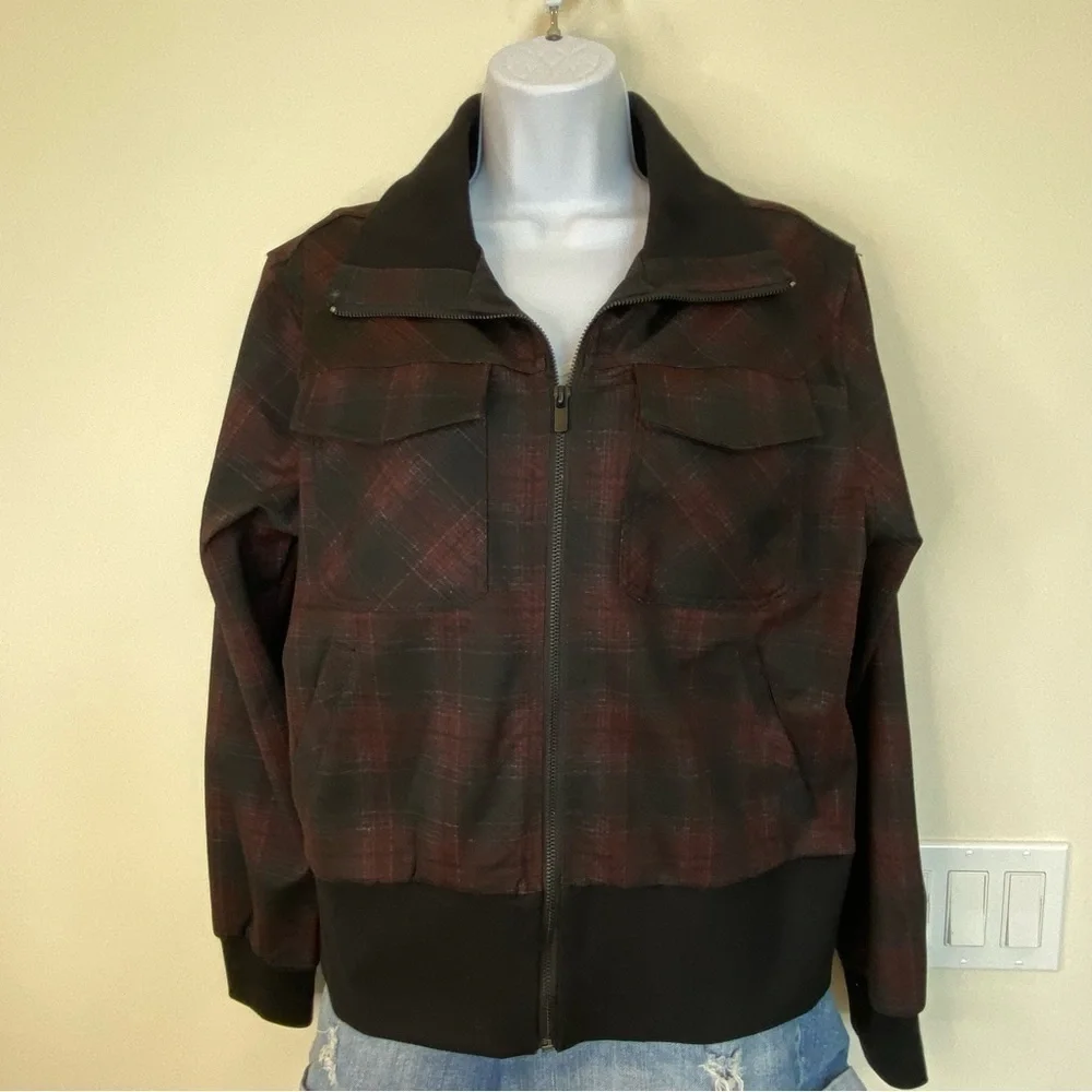 Liverpool Red & Black Plaid Bomber Jacket